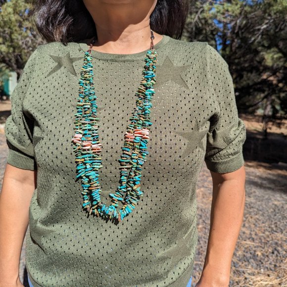 Vintage Navajo Turquoise Necklace - Handmade Southwesternβ NA Artistry - Picture 5 of 10